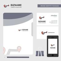 Route Business Logo File Cover Visiting Card and Mobile App Design Vector Illustration