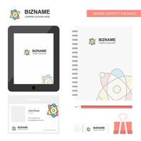 Nuclear Business Logo Tab App Diary PVC Employee Card and USB Brand Stationary Package Design Vector Template