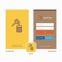 Company Honey Splash Screen and Login Page design with Logo template Mobile Online Business Template vector