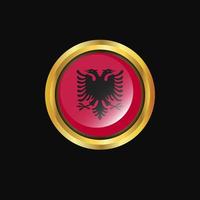Albania flag Golden button vector