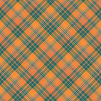 Seamless pattern in cute orange, beige and water green colors for plaid, fabric, textile, clothes, tablecloth and other things. Vector image. 2
