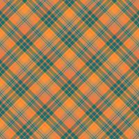 Seamless pattern in cute orange, beige and water green colors for plaid, fabric, textile, clothes, tablecloth and other things. Vector image. 2