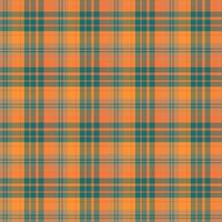 Seamless pattern in cute orange, beige and water green colors for plaid, fabric, textile, clothes, tablecloth and other things. Vector image.
