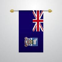 Falkland Islands hanging Flag vector