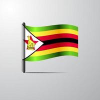 zimbabwe ondeando vector de diseño de bandera brillante