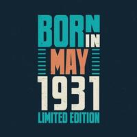 Born in May 1931. Birthday celebration for those born in May 1931 vector