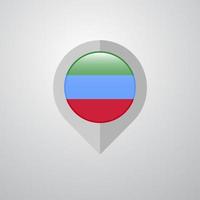 Map Navigation pointer with Dagestan flag design vector