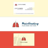 Beautiful Lungs Logo and business card vertical Design Vector