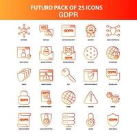 Orange Futuro 25 GDPR Icon Set vector