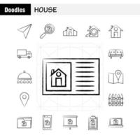 House Hand Drawn Icon for Web Print and Mobile UXUI Kit Such as Paper Plane Paper Plane Startup House Magnifying Glass Pictogram Pack Vector