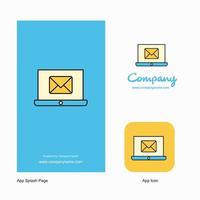 Email on laptop Company Logo App Icon and Splash Page Design Creative Business App Design Elements vector