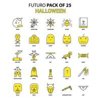 conjunto de iconos de halloween amarillo futuro paquete de iconos de último diseño vector