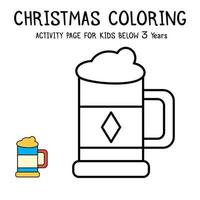 Libro de actividades navideñas para colorear para niños menores de 3 años vector