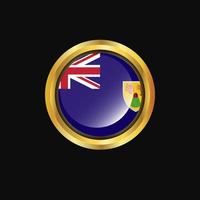 Turks and Caicos Islands flag Golden button vector