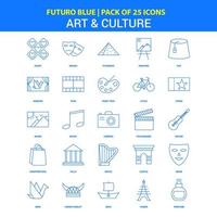 iconos de arte y cultura paquete de iconos futuro blue 25 vector