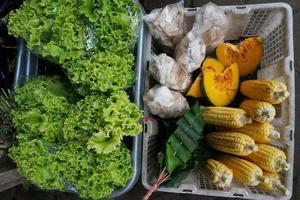 Fresh Vegetables in traditional markets indonesia photo