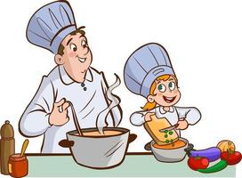 chef and child chef vector illustration