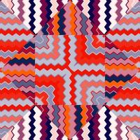 patrón sin costuras de onda creativa en zigzag. ornamento de mosaico de líneas dibujadas a mano. papel pintado con estampado de rayas retro. vector