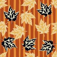 Abstract oak leaves seamless pattern. Maple foliage backdrop. vector