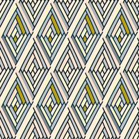 Zig zag tile ornament. Hand drawn rhombus mosaic seamless pattern. Vintage boho background. vector