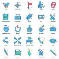 25 Business Concept Mix Flat Color Icon set vector