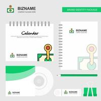 Money Logo Calendar Template CD Cover Diary and USB Brand Stationary Package Design Vector Template