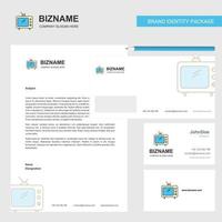 Television Business Letterhead Envelope and visiting Card Design vector template