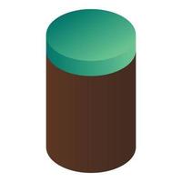 Cacao powder box icon, isometric style vector