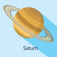 Saturn planet icon, flat style vector