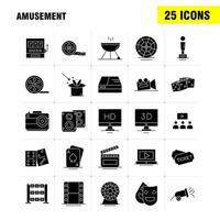 Amusement Solid Glyph Icon for Web Print and Mobile UXUI Kit Such as Entertainment Movie Oscar Award 3d Display Monitor Preview Pictogram Pack Vector