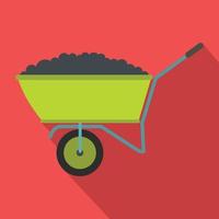 Wheelbarrow icon with shadow vector