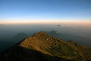 View from the merbabu mountain hiking trail. Central Java, Indonesia photo