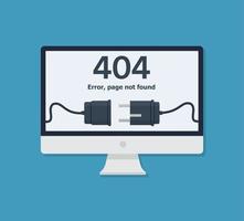 404 Error page not found on computer, tablet, mobile phone screen. Internet link error sign. vector