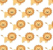 Lions seamless pattern. Vector illustration in a flat style.