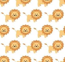 Lions seamless pattern. Vector illustration in a flat style.