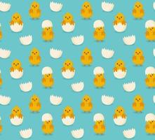 Chickens seamless pattern. Festive vector background for Easter.