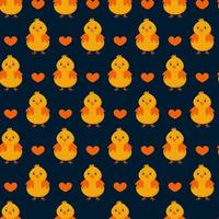 Chickens seamless pattern. Festive vector background for Easter.