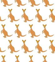 Kangaroo seamless pattern. Vector illustration in a flat style.