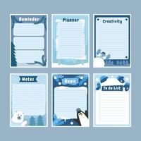 Cute Winter Journal Template Collections vector