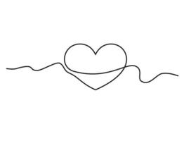 vector logo one line heart. Simple hand drawn line.