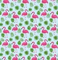 Vector seamless pattern with pink flamingos. Texture design