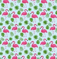 Vector seamless pattern with pink flamingos. Texture design