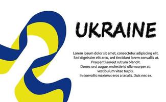 Waving flag of Ukraine. Vector illustration