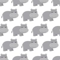 Hippos seamless pattern. Vector illustration in a flat style.