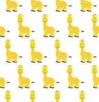 Seamless pattern in giraffes. Vector illustration in a flat style.