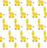 Seamless pattern in giraffes. Vector illustration in a flat style.