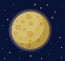 Realistic full moon. Detailed vector illustration. Elements of this image furnished by NASA