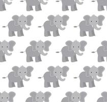 Elephants seamless pattern. Vector illustration in a flat style.