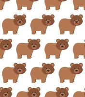 Seamless pattern in bears. Vector illustration in a flat style.