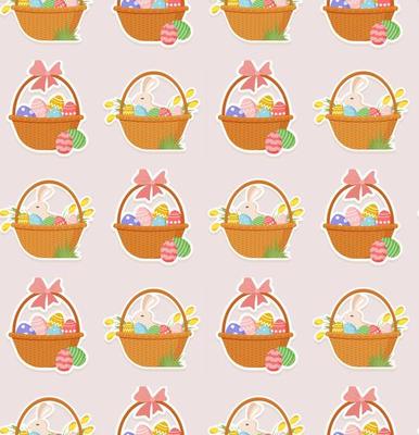 Cute seamless Easter pattern. Vector illustration.